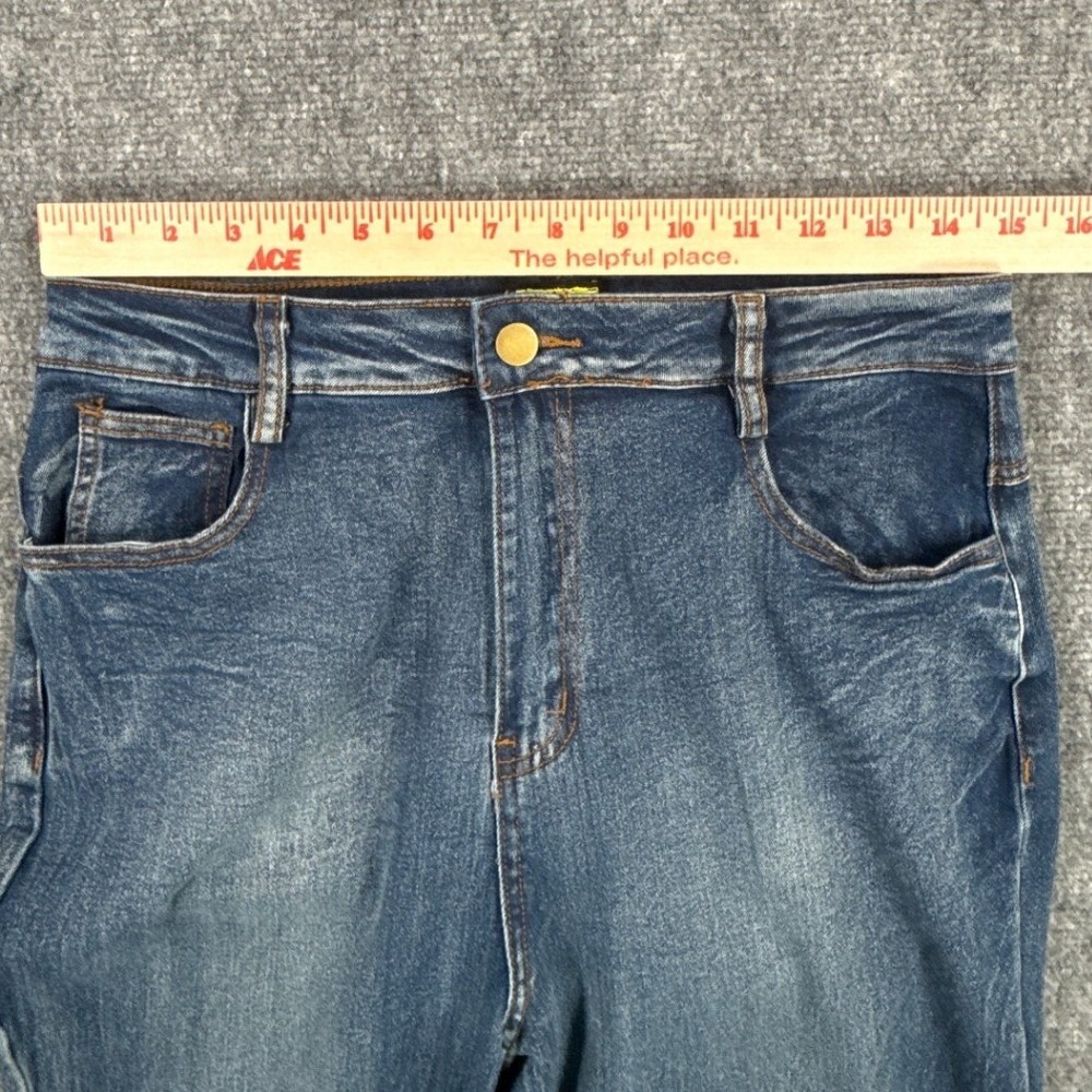 Love Highlight P230 Jeans Womens L Extreme Bell Bottom Tiered Flare Y2K Festival - Picture 8 of 12